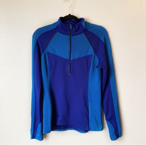 Athleta Blue Purple Stripe Half‎ Zip Jacket Size S - Picture 1 of 6